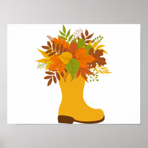 Fall color Plants in Boots Poster