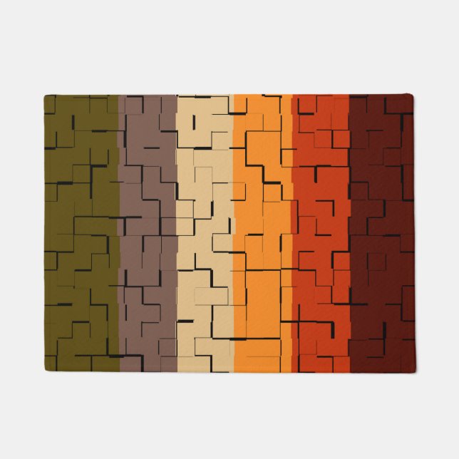 Fall Color Stripes Doormat (Front)