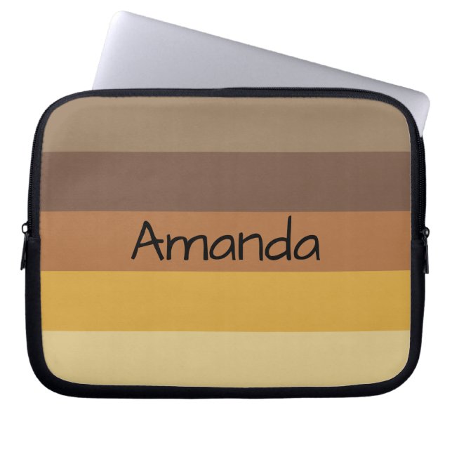 Fall Color Stripes - Personalizable Laptop Sleeve (Front)
