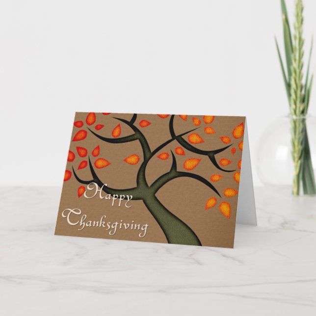 Fall Color Tree : Happy Thanksgiving Greeting Card (Front)