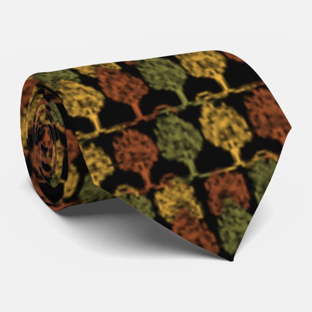 Fall Color Trees Tie (Rolled)