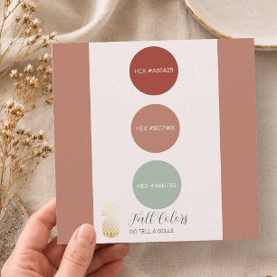 Fall Color Wedding Palette HEX Codes Invitation