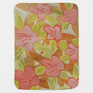Fall Colored Flowers Baby Blanket