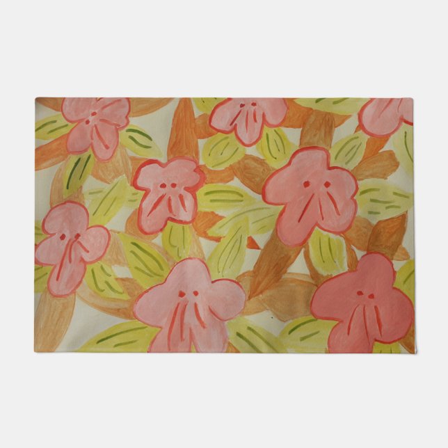 Fall Colored Flowers Doormat (Front)