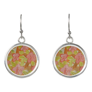 Fall Colored Flowers Earrings