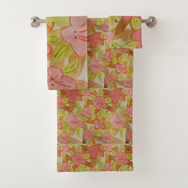 Fall Colored Flowers Towel Set (Insitu)
