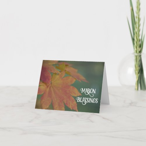 Fall Colored Leaves Autumn Equinox Mabon Blessings Card