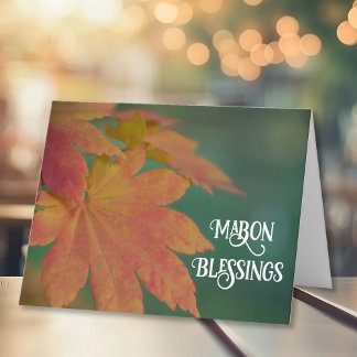 Fall Colored Leaves Autumn Equinox Mabon Blessings Card