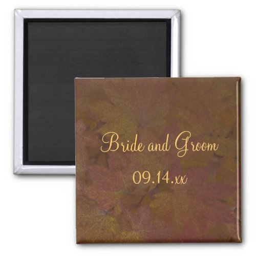 Fall Colored Maple Leaves Wedding Magnet