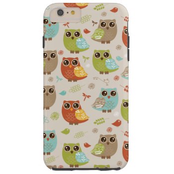 Fall Colored Owl Pattern Tough Iphone 6 Plus Case by JodisDesigns at Zazzle