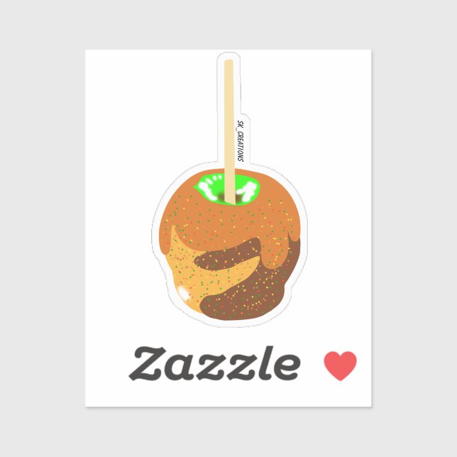 Fall Colored Sprinkle Caramel Apple Sticker (Sheet)