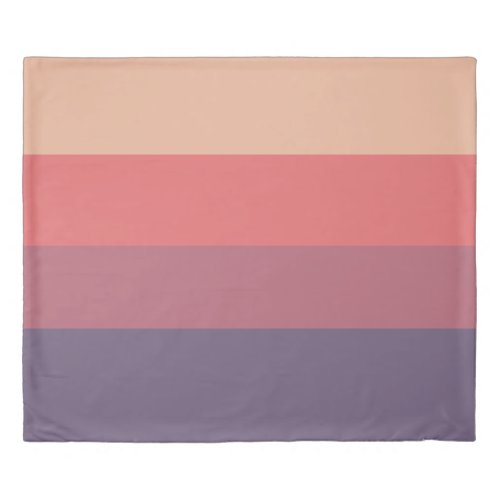 Fall Colored Stripes_ Duvet Cover