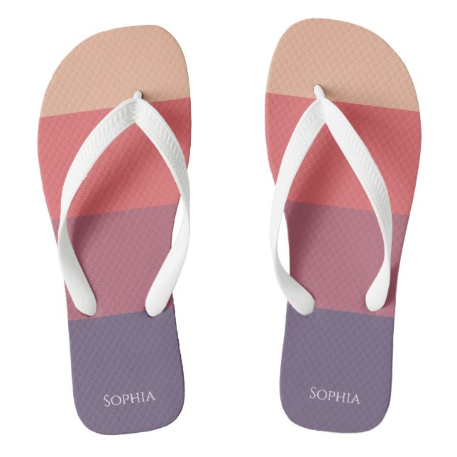 Fall Colored Stripes- Flip Flops (Footbed)