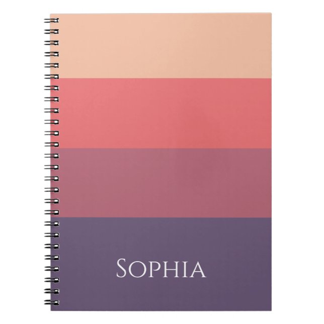 Fall Colored Stripes- Notebook (Front)