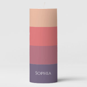 Fall Colored Stripes- Pillar Candle