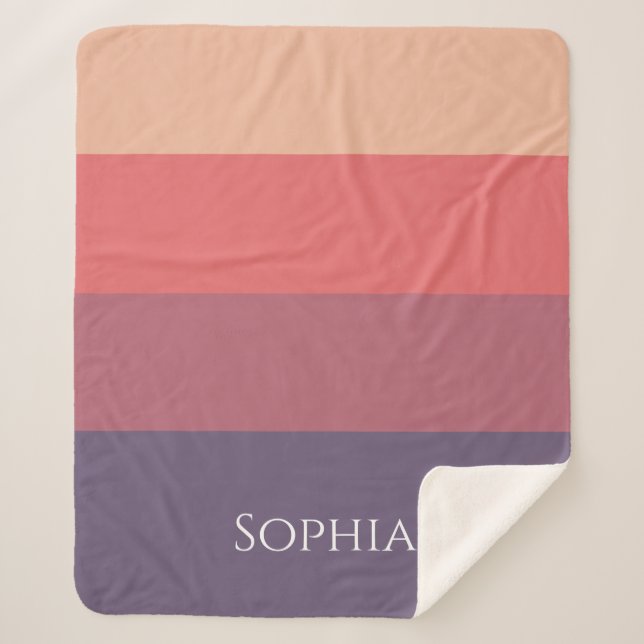 Fall Colored Stripes- Sherpa Blanket (Front)