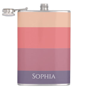Fall Colored Stripes-Sip in Style This Autumn- Flask