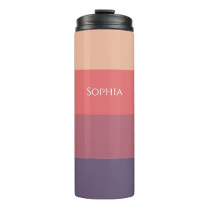 Fall Colored Stripes-Sip in Style This Autumn- Thermal Tumbler