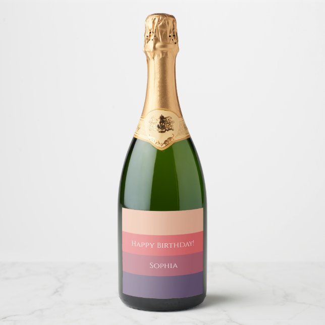 Fall Colored Stripes- Sparkling Wine Label (Front)