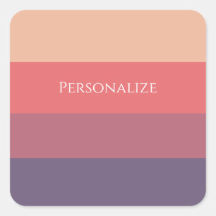 Fall Colored Stripes- Square Sticker