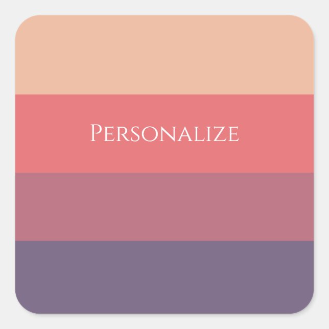 Fall Colored Stripes- Square Sticker (Front)