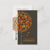 Fall Colorful Leaves Autumn Pop Tree Nature Modern Business Card (Front/Back)