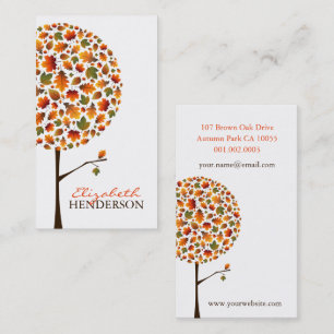 Fall Colorful Leaves Autumn Pop Tree Nature Modern Business Card