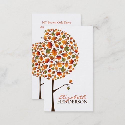 Fall Colorful Leaves Autumn Pop Tree Nature Modern Business Card