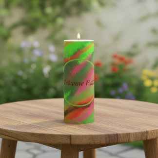 Fall colors 3" x 4" Pillar Candle