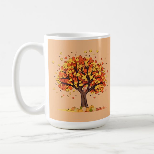 Fall Colors and Falling Leaves Coffee Mug (Left)