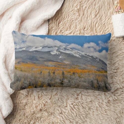 Fall Colors Aspens    Rocky Mountains Colorado Lumbar Pillow