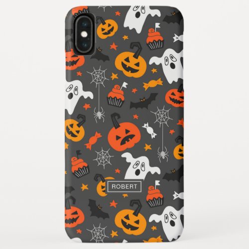 Fall Colors Assorted Halloween symbols pattern iPhone XS Max Case