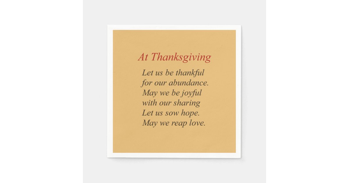 Fall Colors At Thanksgiving Poem Paper Napkins Zazzle Com