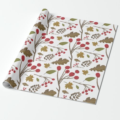 Fall colors Autumn leaves and foliage Pattern Wrapping Paper