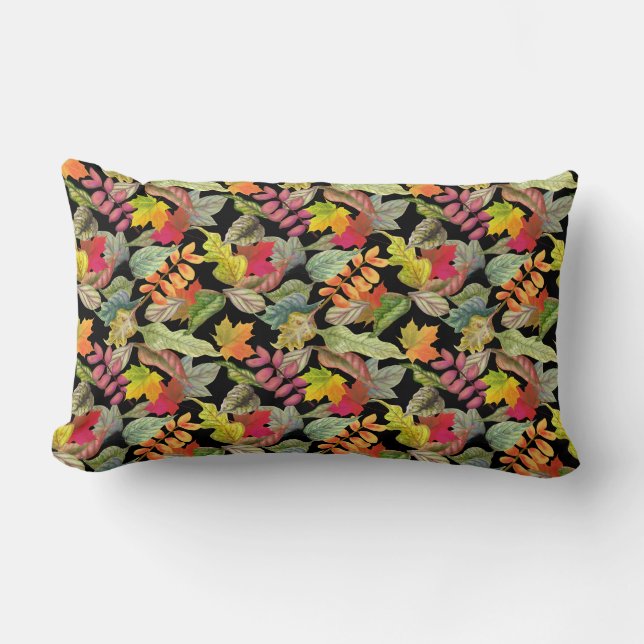 Fall Colors | Autumn Leaves Lumbar Pillow (Front)