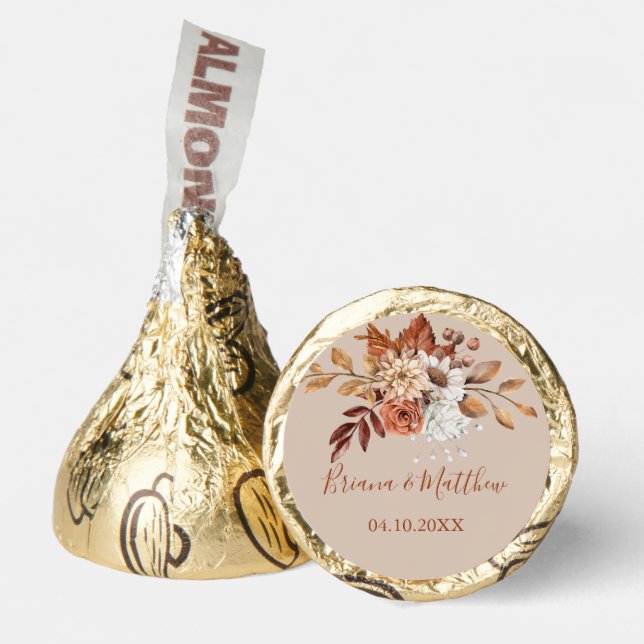 Fall Colors Beige Wedding Hershey's Candy Favors (Front)