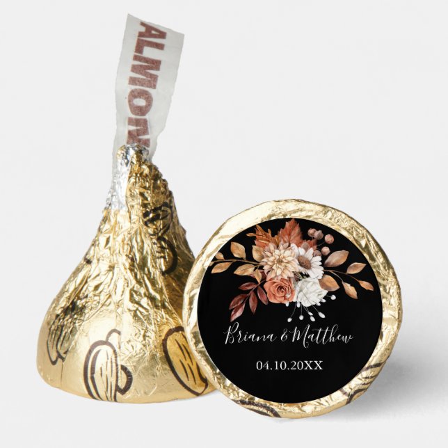 Fall Colors Black Wedding Hershey's Candy Favors (Front)