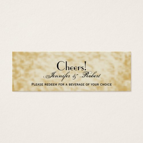 Fall Colors: Burgundy and Red Wedding Drink Ticket Business Card Template