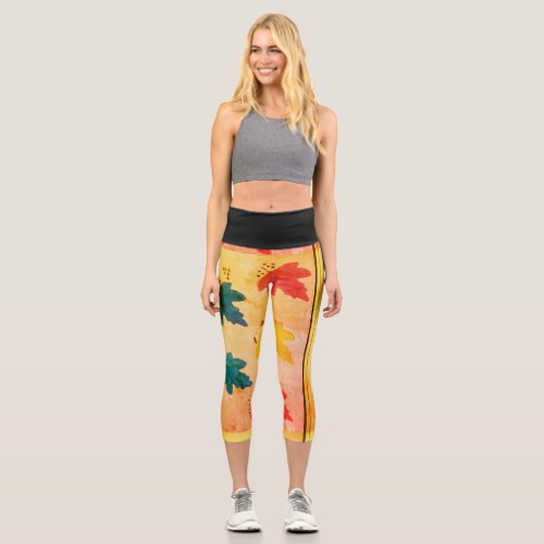 Fall colors capri leggings