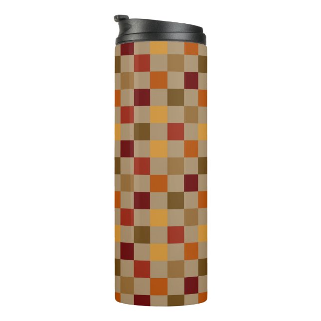 Fall Colors Checkered Thermal Tumbler (Rotated Right)