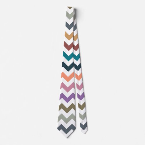 Fall Colors Chevron Stripes Tie