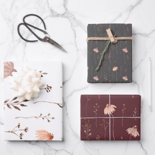 Fall colors chic elegant boho romantic wrapping paper sheets