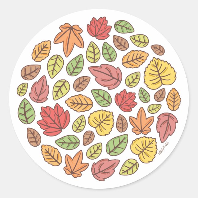 Fall Colors Classic Round Sticker (Front)