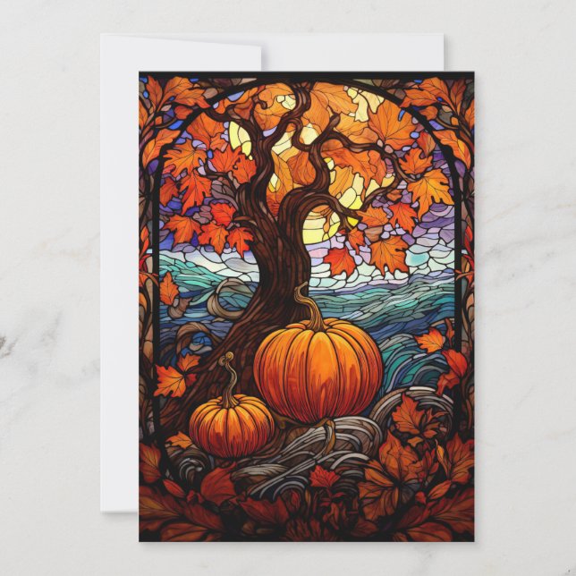 Fall Colors Custom Thanksgiving Flat Holiday Card (Front)