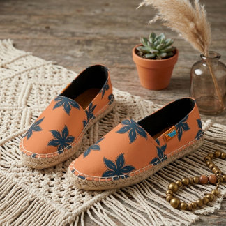 Fall Colors Decorative Floral Minimalist Orange  Espadrilles