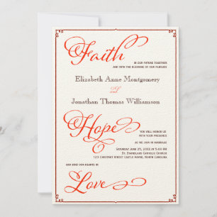 Fall Colors Faith Hope Love Wedding Invitation