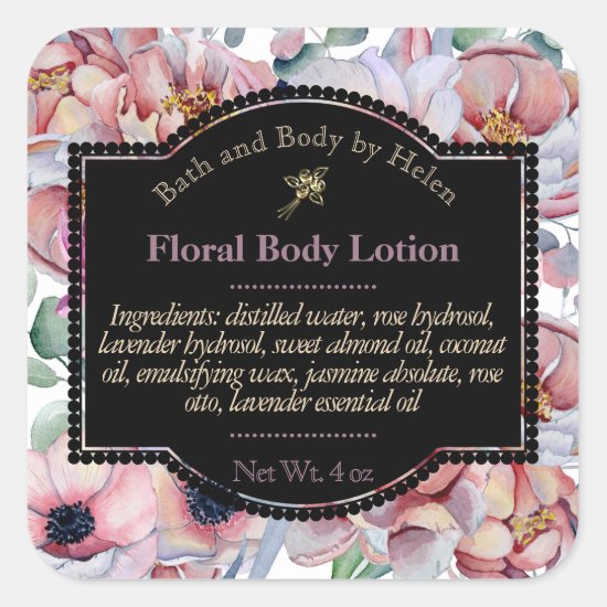 Fall colors floral bath and body care label