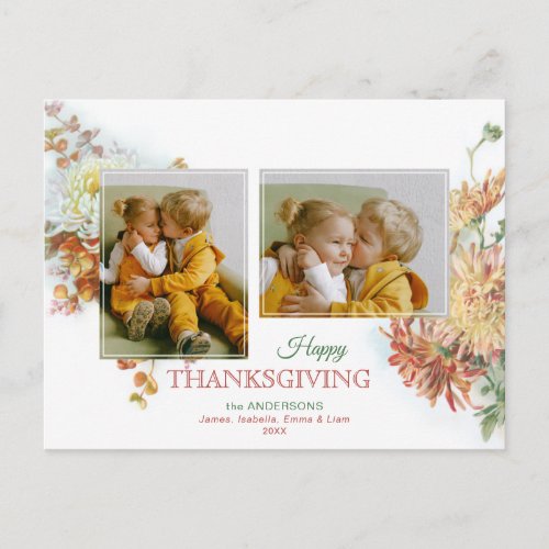 Fall Colors Floral Thanksgiving 2_Photo Postcard