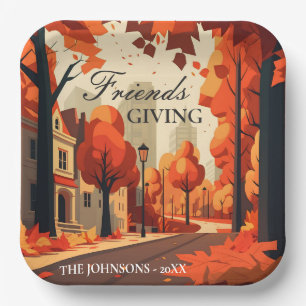 Fall Colors Friendsgiving Art Paper Plates