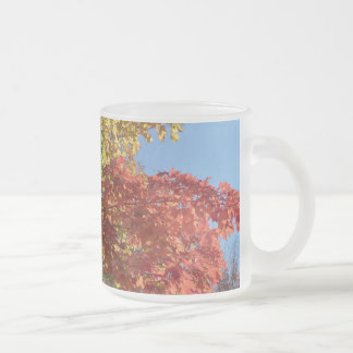 Fall Colors Frosted Glass Coffee Mug